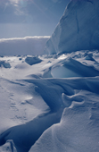 Snow covered Sea Ice by the Riiser-Larsen Ice Shelf. Weddell Sea. Antarctica.
