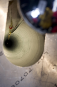 One of the IceCube receptor being lowered into the shaft made in the ice with a hot water drill. Amundsen-Scott South Pole Station Antarctica