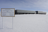 Geographic South Pole and the building that houses the Amundsen-Scott South Pole Station. Antarctica
