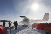 Twin Otter and ANI tents at the Amundsen-Scott Station. South Pole Antarctica