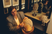 Kathleen Clifford making judges & barristers wigs in the Bar Room at Ede and Ravencroft.London, England. 1990