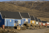 Brightly coloured Inuit homes in the community of Qaanaaq, Northwest Greenland. 2008