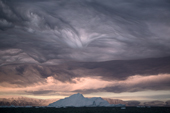 Dramatic Asperatus cloud formation as a storm brews at dawn over Inglefield Bay. Northwest Greenland. 2008