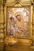 An icon of the Madonna and Child in the village Church of St. Nikolai in Pogost, Ryazan Province, Russia. 2006