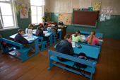 Children in class at the village school in Pogost. Ryazan Province, Russia. 2006