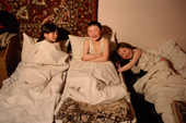 Nenets girls in a dormitory at the boarding school in Panaevsk. Yamal, Western Siberia, Russia.