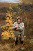 Hek, a Nenets elder, near his camp on the Obskaya Gulf in the autumn. Yamal, W. Siberia, Russia.