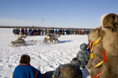 Nenets competitors & spectators at a reindeer race, part of a herders festival in the Yamal. Western Siberia, Russia