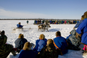 Nenets competitors & spectators at a reindeer race, part of a herders festival in the Yamal. Western Siberia, Russia