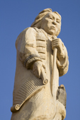 A carved wooden statue of Prince Tayshen, a 17th Century Khanty leader, at Gornoknyazevsk. Yamal, Western Siberia, Russia