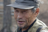 Portrait of Gennadiy Kubolev, a Selkup elder, at his camp in the forest. Krasnoselkup, Yamal, Wesetrn Siberia, Russia.
