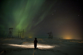Woman with Aurora Borealis, Northern Lights, Iceland MR