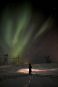 Woman with Aurora Borealis, Northern Lights, Iceland MR