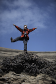 Joyful Photographer on Lava, Surtsey Volcanic Iceland MR