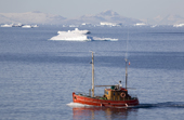 A wooden fishing boat near Ilulissat. West Greenland