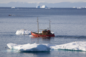 A wooden fishing boat near Ilulissat. West Greenland