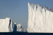 Towering icebergs in the Ilulissat Icefiord. A UNESCO World Heritage site West Greenland