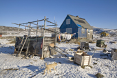 An Inuit home in the village of Iliminaq on the south side of the Ilulissat Icefiord. West Greenland