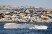 Brightly coloured modern houses in Ilulissat. West Greenland