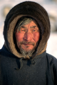 Portrait of Somdu Vanuitto, an elderly Nenets Reindeer herder, from the Yamal Peninsula. North Western Siberia, Russia.